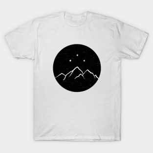 Night court - starry black and white T-Shirt